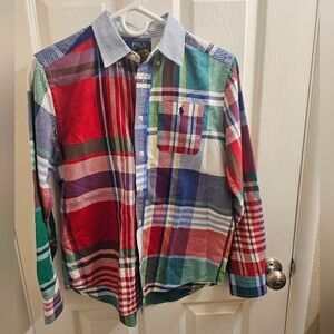 L Kids Polo Ralph Lauren Oxford Plaid Fun Shirt